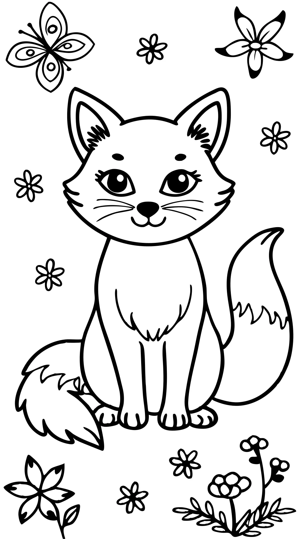 easy red fox coloring pages